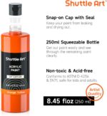 Shuttle Art 18 Colors Acrylic Paint Bottle Set (250ml/8.45oz), Rich Pigmented Bu... - Image 5