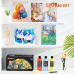 Shuttle Art 18 Colors Acrylic Paint Bottle Set (250ml/8.45oz), Rich Pigmented Bu... - Image 8