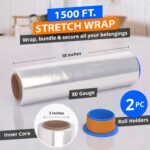4 Rolls x 18" x 1500 Feet x 80 Gauge Clear Commercial Grade Heavy Duty Plastic S... - Image 4