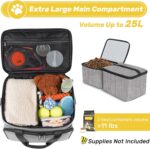 6 Set Dog Travel Bag, Large Pet Travel Kit for Supplies Includes 2 Food Containe... - Image 3