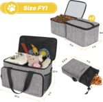 6 Set Dog Travel Bag, Large Pet Travel Kit for Supplies Includes 2 Food Containe... - Image 4