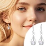 925 Sterling Silver Earrings for Women 14k Gold Hoop Earrings Full Diamond Hypoa... - Image 3