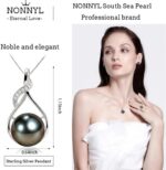 NONNYL Gifts for Women Wife-Tahitian-Black-Pearl-Necklace-Gift for Wife Wedding ... - Image 8