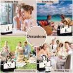 YOOLIFE Birthday Gifts for Women - Initial Canvas Tote Bag & Makeup Bag Monogram... - Image 3