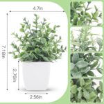 Der Rose 4 Pack Fake Plants Mini Artificial Greenery Potted Plants for Home Deco... - Image 3