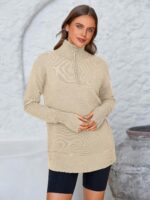 PRETTYGARDEN Womens Long Sleeve Quarter Zip Pullover Sweater Casual Loose V Neck... - Image 5