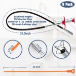 35.5inch Drain Clog Remover(1pcs), 25inch Drain Snake Hair Remover(6pcs) ＆ Clean... - Image 3