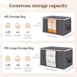 Lifewit 6 Pack Clothes Storage Bins with Lids, Foldable Blanket Storage Bags wit... - Image 3