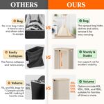 Lifewit 100L Laundry Basket with Lid, Clothes Hampers for Laundry with Bamboo Ha... - Image 3
