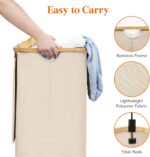 Lifewit 100L Laundry Basket with Lid, Clothes Hampers for Laundry with Bamboo Ha... - Image 6