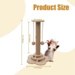 4-in-1 Wooden Cat Scratcher Toy,Cat Scratching Post&2-Level Track Tower With 8 B... - Image 5