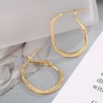 ToHeart 14k Gold Hoop Earrings for Womens Rectangle Hoop Earrings Gold Plated Sm... - Image 7