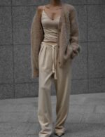 COZYPOIN Womens Fuzzy Cardigan Sweater V Neck Long Sleeve Button Down Furry Slou... - Image 5