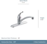 Moen Chateau Chrome One-Handle Low Arc Kitchen Faucet for 3-Hole Sinks, 7425 - Image 4