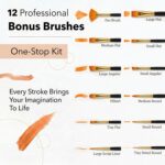TMOL Acrylic Paint Set, 24 Colors (2 oz/Bottle) with 12 Art Brushes, Art Supplie... - Image 5