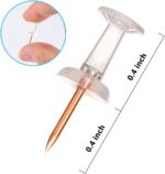 Push Pins 600 Count, Standard Rose Gold Pins Clear Thumb Tacks Steel Point and C... - Image 3