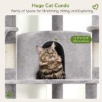 Globlazer Corner Cat Tree Tower for Indoor Cats, 51in Multi-Level Cat Condo Towe... - Image 5