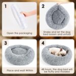 Hoewina Dog & Cat Bed for Indoor Cats, 20in Calming Donut Bed for Puppy and Kitt... - Image 8