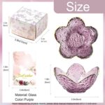 Purple Flower Jewelry Dish Glass Ring Holder Dish Jewelry Tray Cute Vanity Organ... - Image 5