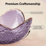 Purple Flower Jewelry Dish Glass Ring Holder Dish Jewelry Tray Cute Vanity Organ... - Image 7