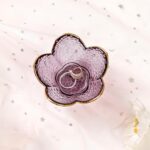 Purple Flower Jewelry Dish Glass Ring Holder Dish Jewelry Tray Cute Vanity Organ... - Image 10