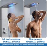 ROVOGO LED Shower Panel Tower System 46.5", 5-Function Shower Column with Rainfa... - Image 3