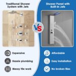 ROVOGO LED Shower Panel Tower System 46.5", 5-Function Shower Column with Rainfa... - Image 4
