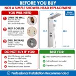 ROVOGO LED Shower Panel Tower System 46.5", 5-Function Shower Column with Rainfa... - Image 8