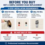 ROVOGO LED Shower Panel Tower System 46.5", 5-Function Shower Column with Rainfa... - Image 11