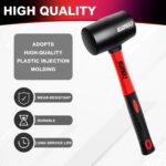 16oz Rubber Mallet Hammer, Fiberglass Handle, Rubber Mallet for Flooring, Tent S... - Image 3