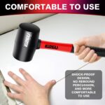 16oz Rubber Mallet Hammer, Fiberglass Handle, Rubber Mallet for Flooring, Tent S... - Image 5