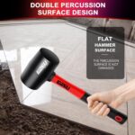 16oz Rubber Mallet Hammer, Fiberglass Handle, Rubber Mallet for Flooring, Tent S... - Image 6