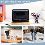 20 Pack Clear Acrylic Pen Holders, Pencil Cups and Makeup Brush Organizers : Dur... - Image 4