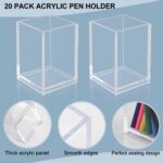 20 Pack Clear Acrylic Pen Holders, Pencil Cups and Makeup Brush Organizers : Dur... - Image 6