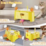Automatic Cheese-Shaped Interactive Cat Toy – Flying Bird, 6-Hole Mole & Rotatin... - Image 4