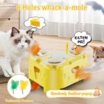 Automatic Cheese-Shaped Interactive Cat Toy – Flying Bird, 6-Hole Mole & Rotatin... - Image 6