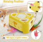 Automatic Cheese-Shaped Interactive Cat Toy – Flying Bird, 6-Hole Mole & Rotatin... - Image 7
