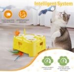 Automatic Cheese-Shaped Interactive Cat Toy – Flying Bird, 6-Hole Mole & Rotatin... - Image 8