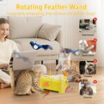 Automatic Cheese-Shaped Interactive Cat Toy – Flying Bird, 6-Hole Mole & Rotatin... - Image 9