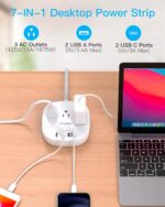 Flat Plug Power Strip, 6ft Ultra Flat Extension Cord - 3 Outlets 4 USB Ports (2 ... - Image 7