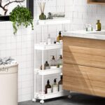 SPACEKEEPER Slim Rolling Storage Cart 4 Tier Bathroom Organizer Mobile Shelving ... - Image 4
