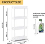 SPACEKEEPER Slim Rolling Storage Cart 4 Tier Bathroom Organizer Mobile Shelving ... - Image 5