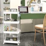 SPACEKEEPER Slim Rolling Storage Cart 4 Tier Bathroom Organizer Mobile Shelving ... - Image 8