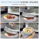 LekDrok 10 Inch Microwave Food Cover & Collapsible Silicone Mat - Splatter Guard... - Image 4