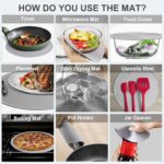 LekDrok 10 Inch Microwave Food Cover & Collapsible Silicone Mat - Splatter Guard... - Image 5