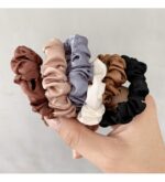 6pcs Elegant French satin headband versatile basic hair rope hair accessory rubb... - Image 5