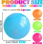 4Pcs Glow in The Dark Sensory Balls, Upgraded Glowing Sticky Balls Stick to The ... - Image 3