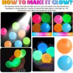 4Pcs Glow in The Dark Sensory Balls, Upgraded Glowing Sticky Balls Stick to The ... - Image 4