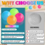 4Pcs Glow in The Dark Sensory Balls, Upgraded Glowing Sticky Balls Stick to The ... - Image 8