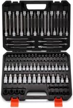 107-Piece Allen and Torx Bit Socket Set, 1/4", 3/8" and 1/2" Drive Hex/Ball End ... - Image 9